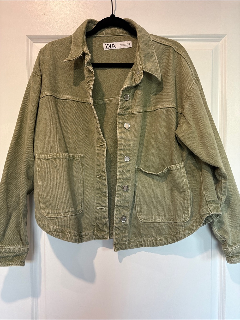 Zara Olive Jean Jacket